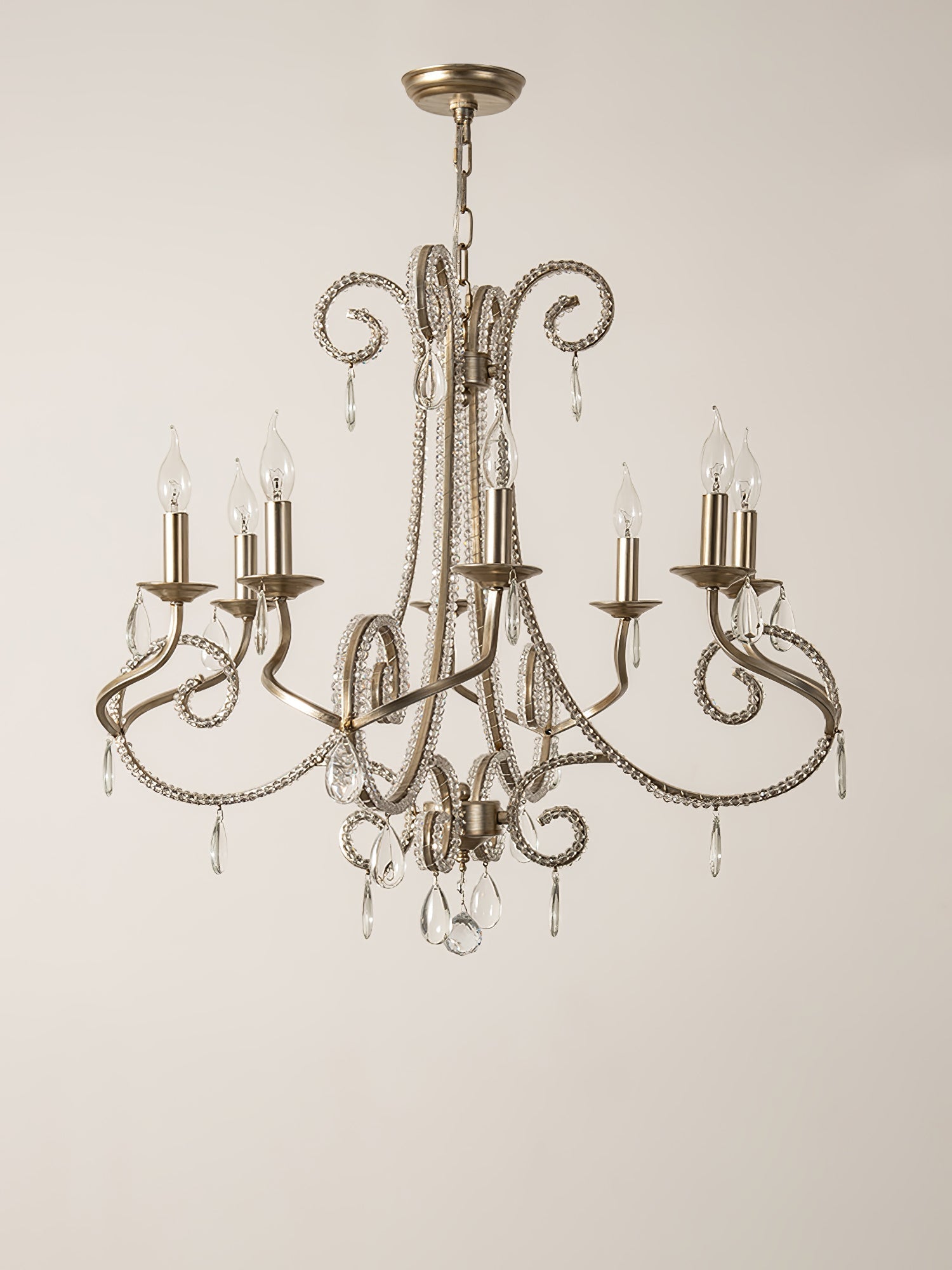 Elysara Crystal Candle Chandelier-Neutral Decor