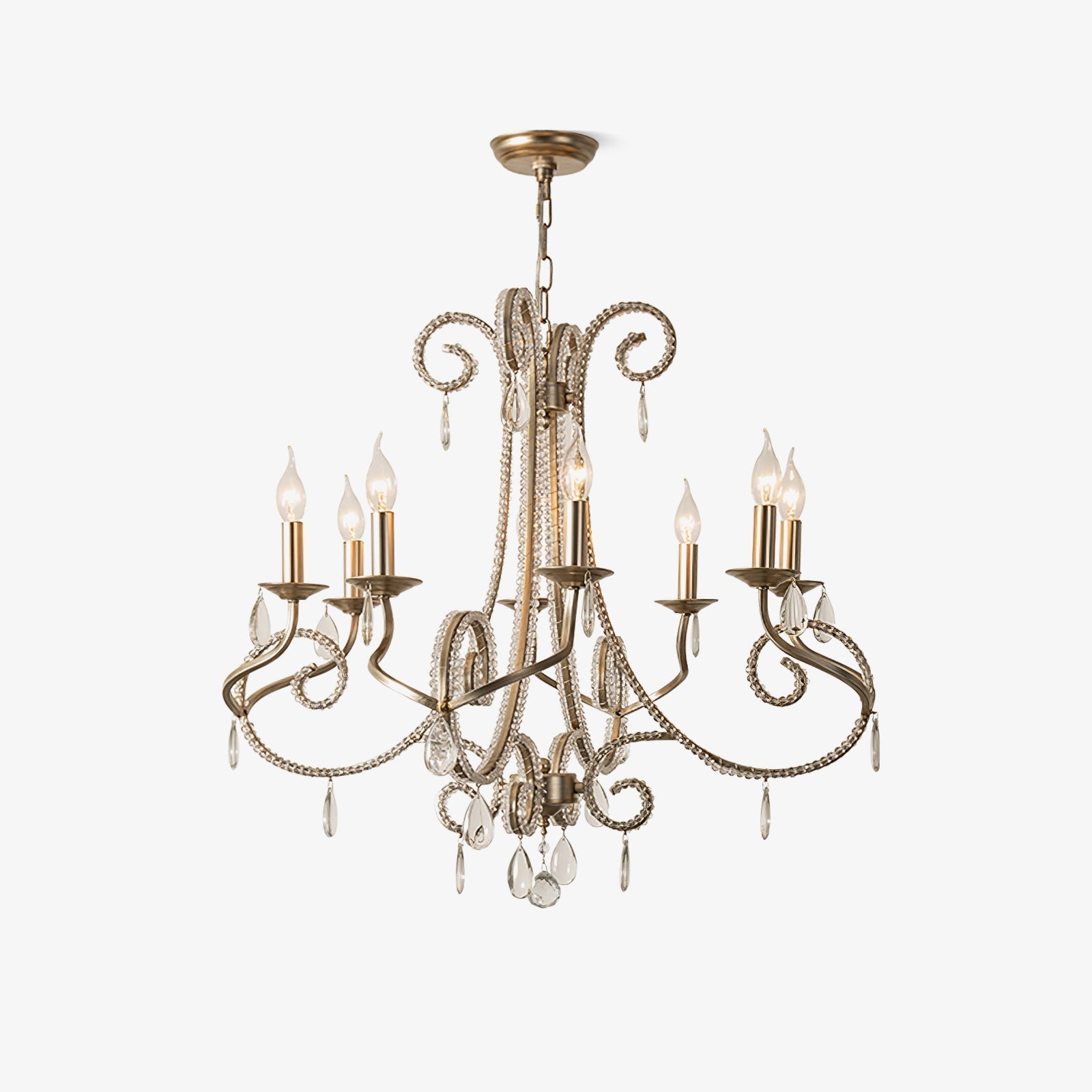 Elysara Crystal Candle Chandelier-Neutral Decor