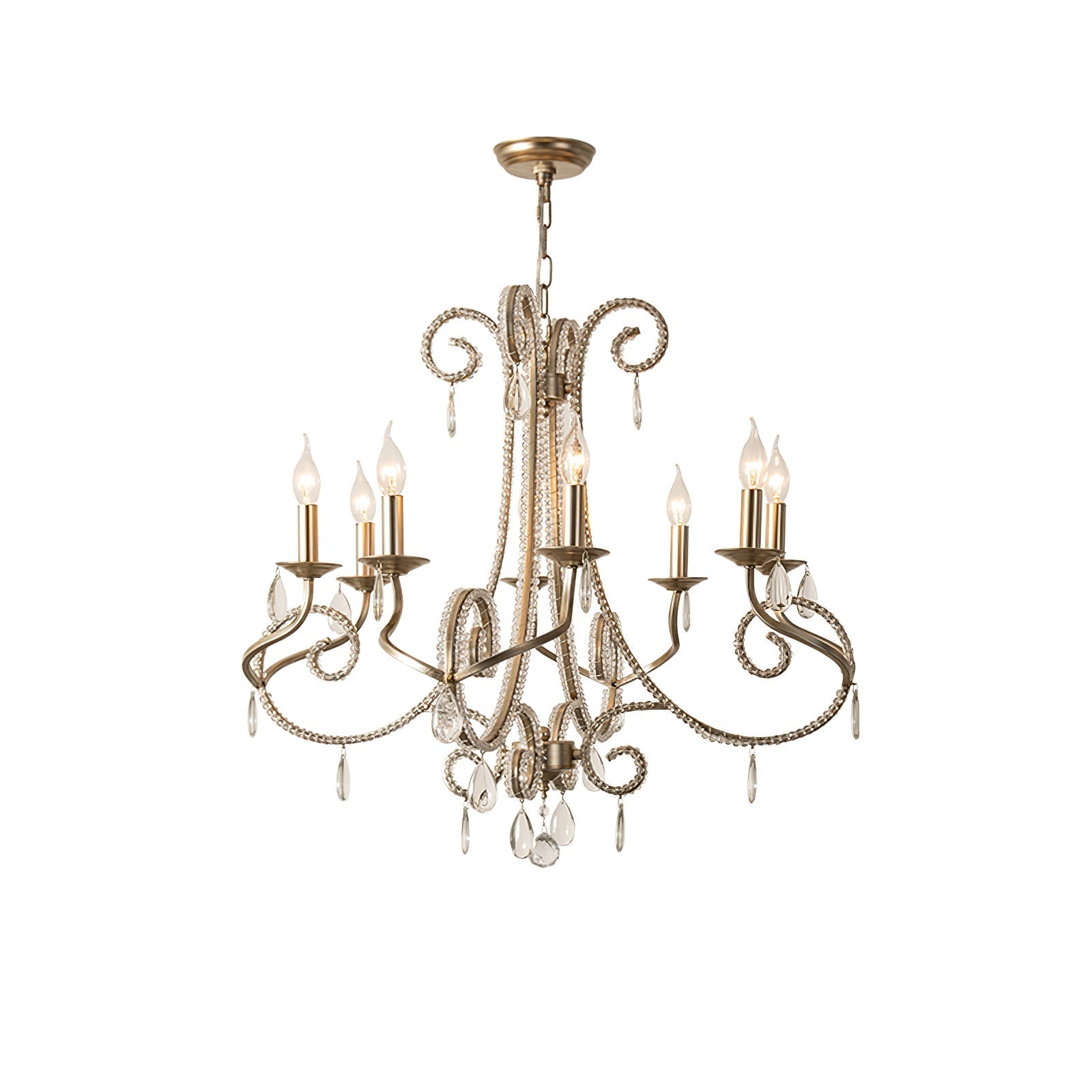 Elysara Crystal Candle Chandelier-Neutral Decor