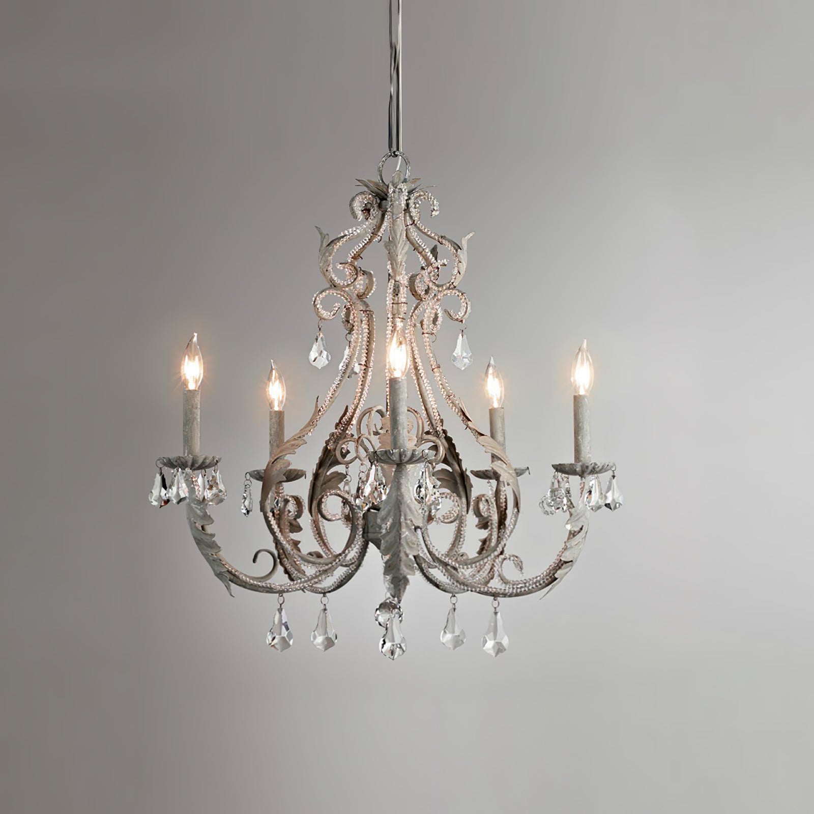 Yuna Pendant Lamp Candle Holder Crystal Beads-Neutral Decor