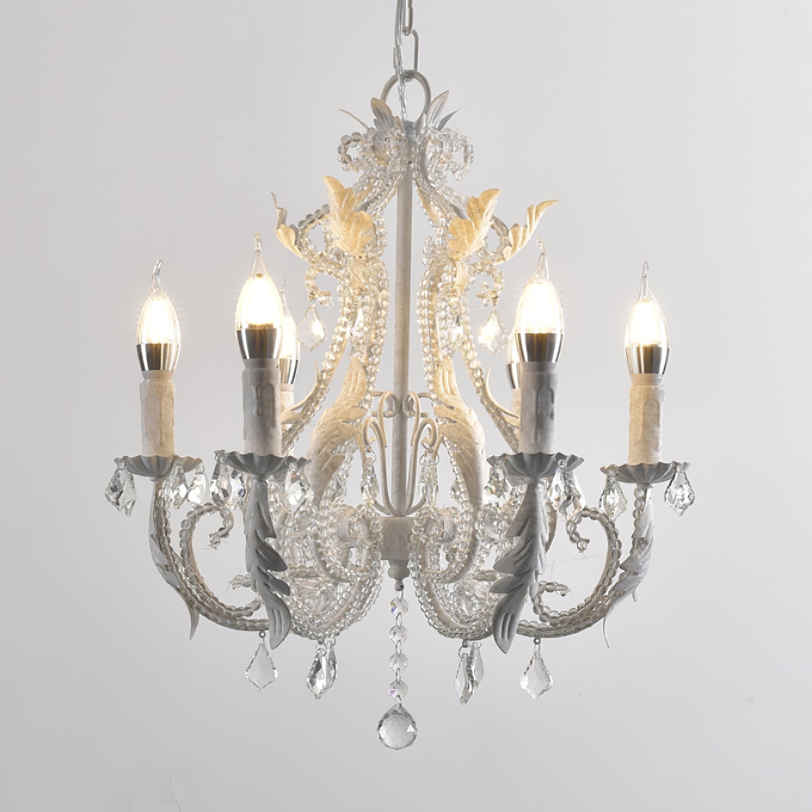 Yuna Pendant Lamp Candle Holder Crystal Beads-Neutral Decor