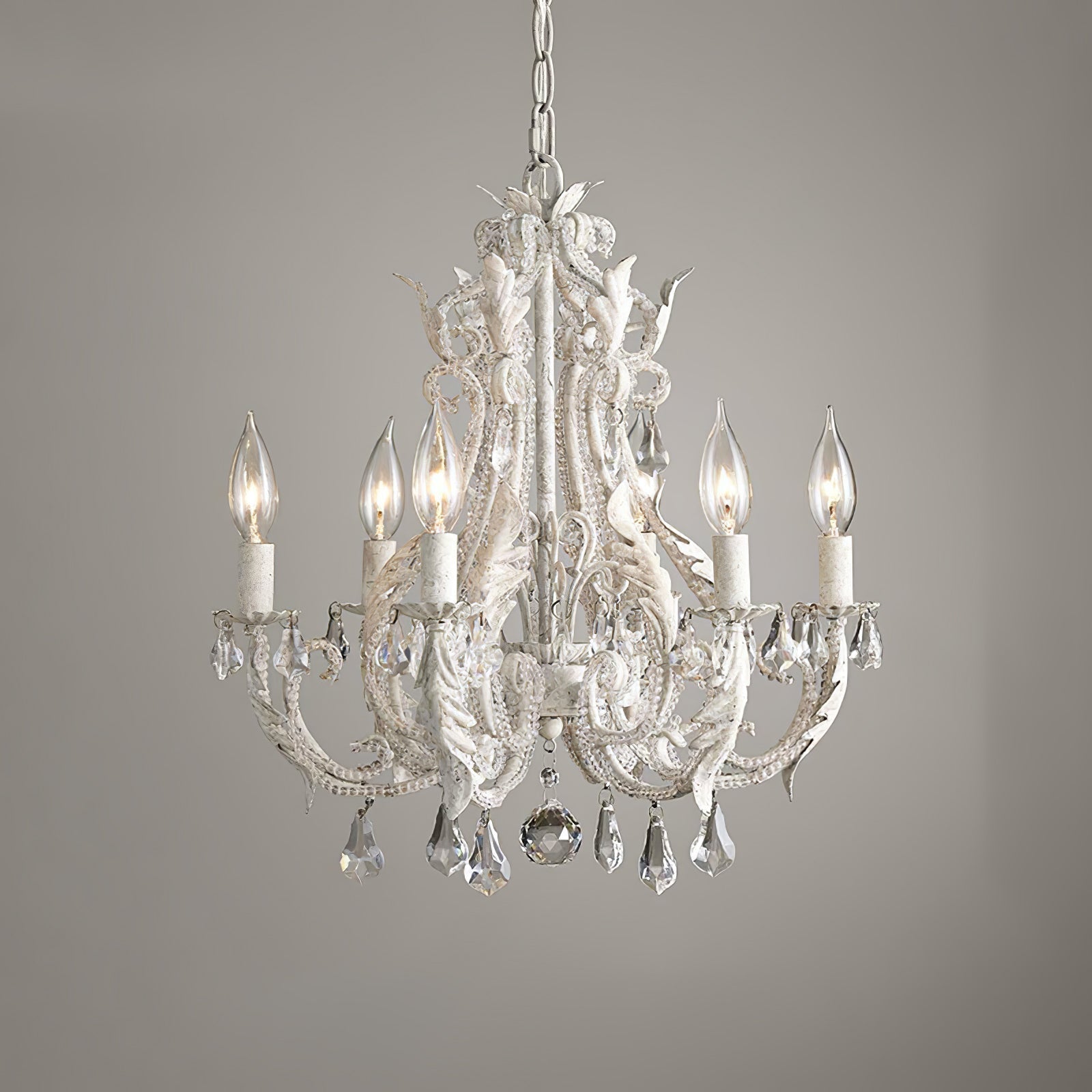 Yuna Pendant Lamp Candle Holder Crystal Beads-Neutral Decor