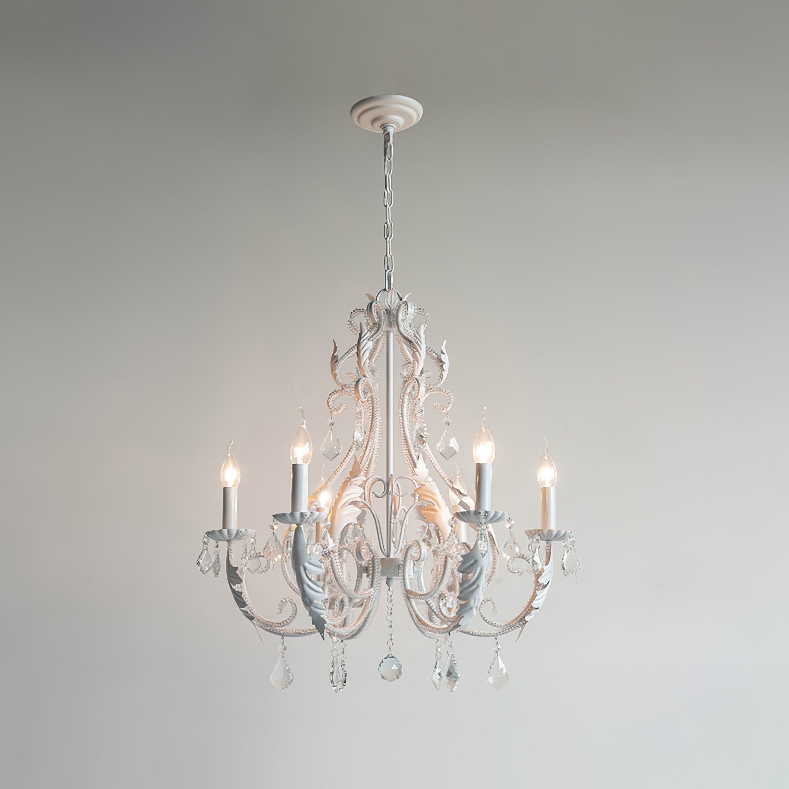 Yuna Pendant Lamp Candle Holder Crystal Beads-Neutral Decor