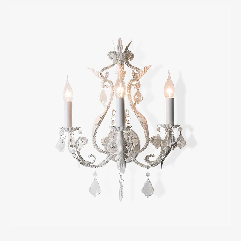 Xeldes Traditional Candle Holder Crystal Wall Lamp-Neutral Decor