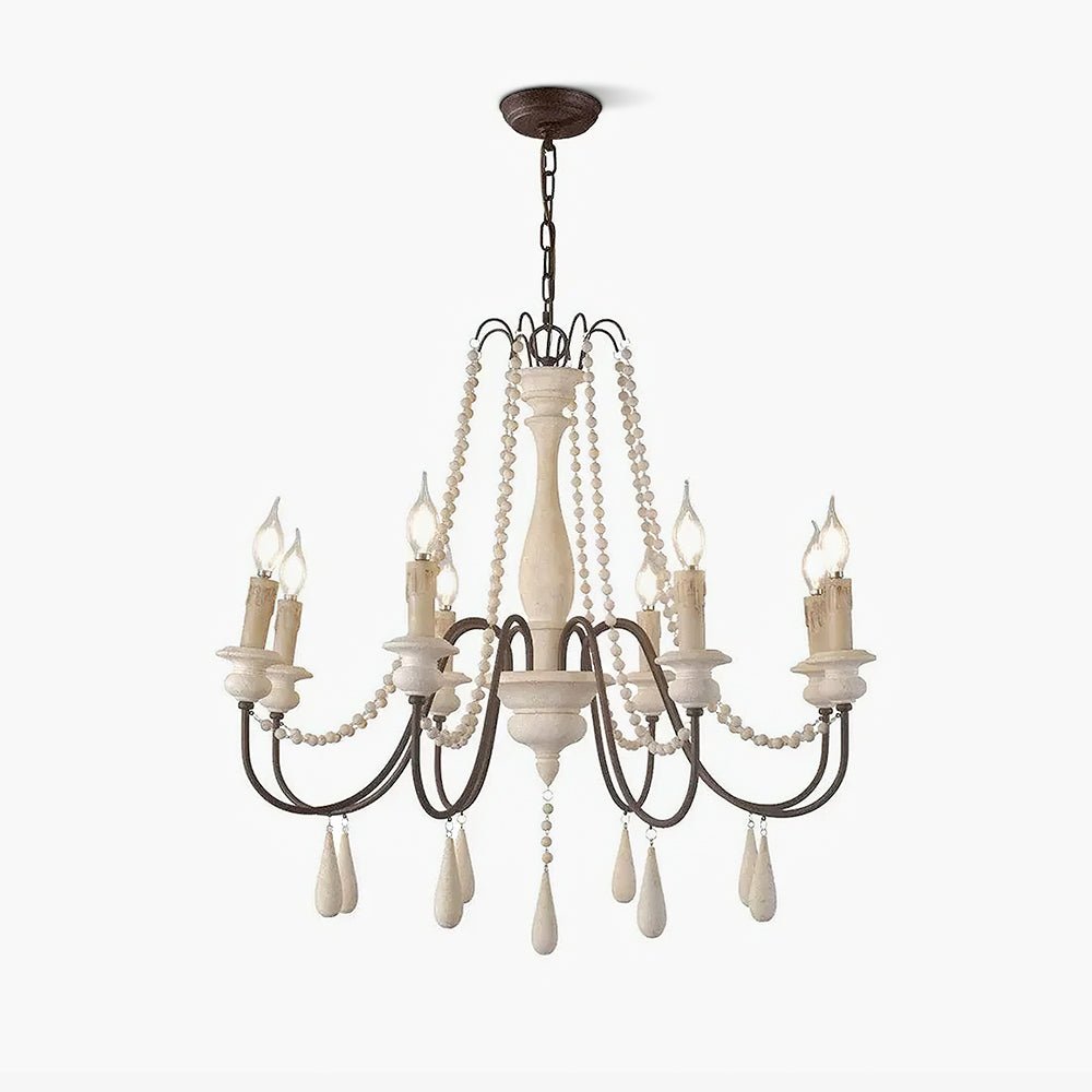 Komino Chandelier Candle Scroll Arm Rustic-Neutral Decor