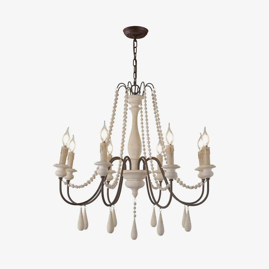 Komino Chandelier Candle Scroll Arm Rustic-Neutral Decor