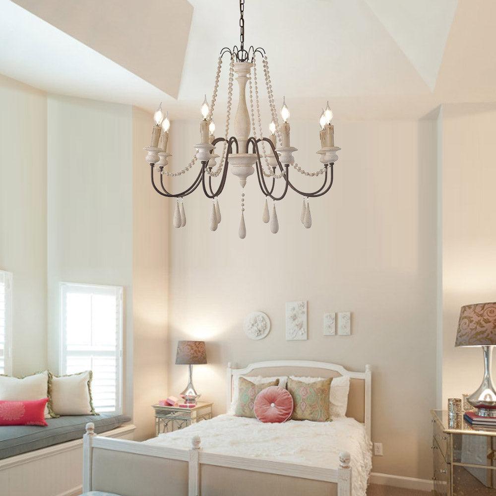 Komino Chandelier Candle Scroll Arm Rustic-Neutral Decor
