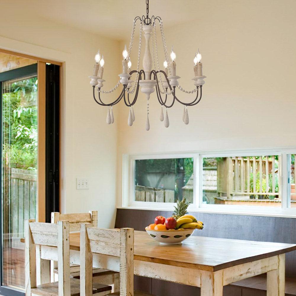 Komino Chandelier Candle Scroll Arm Rustic-Neutral Decor