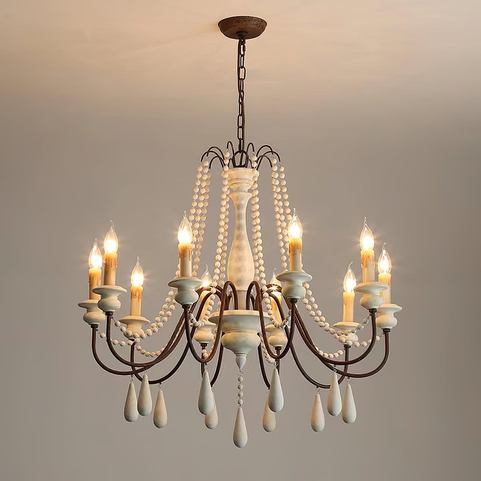 Komino Chandelier Candle Scroll Arm Rustic-Neutral Decor