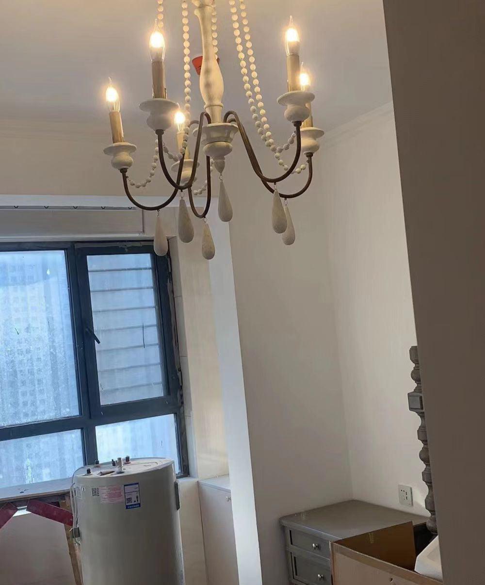 Komino Chandelier Candle Scroll Arm Rustic-Neutral Decor