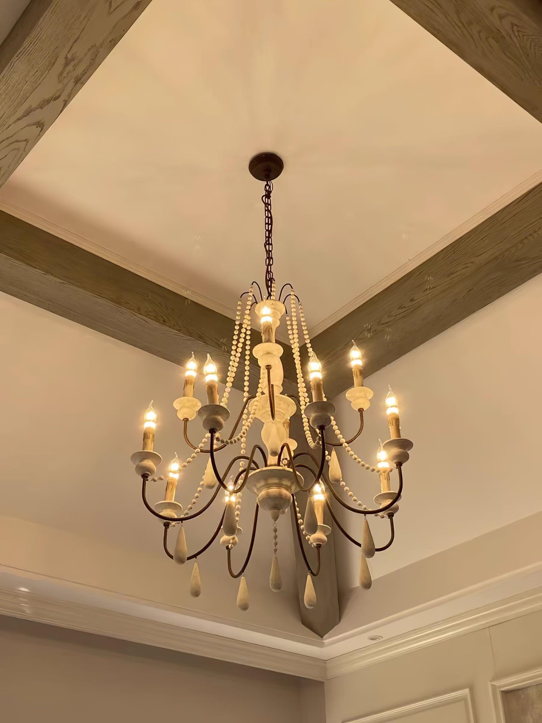 Komino Chandelier Candle Scroll Arm Rustic-Neutral Decor