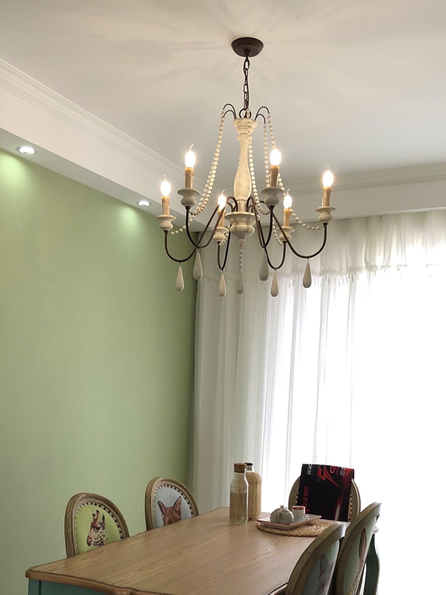 Komino Chandelier Candle Scroll Arm Rustic-Neutral Decor