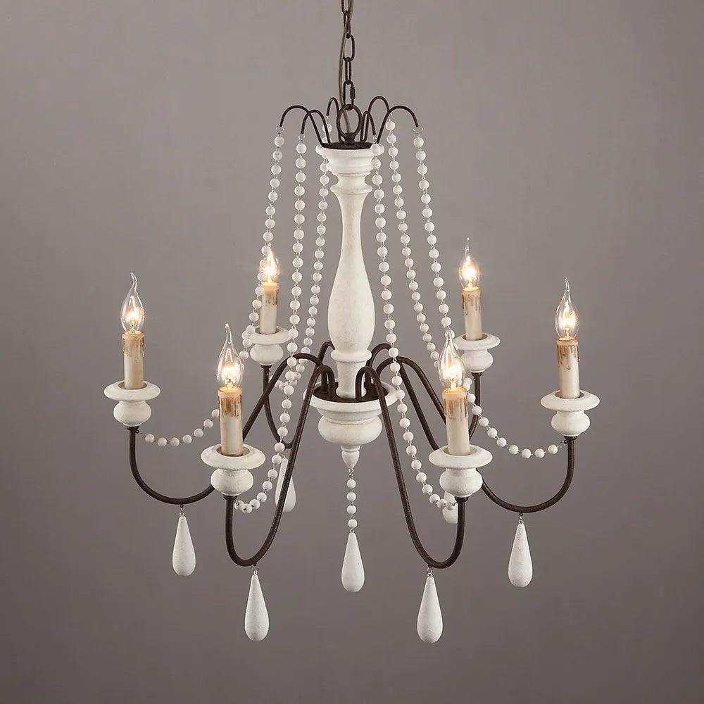 Komino Chandelier Candle Scroll Arm Rustic-Neutral Decor
