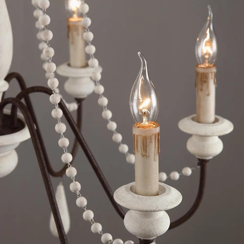 Komino Chandelier Candle Scroll Arm Rustic-Neutral Decor