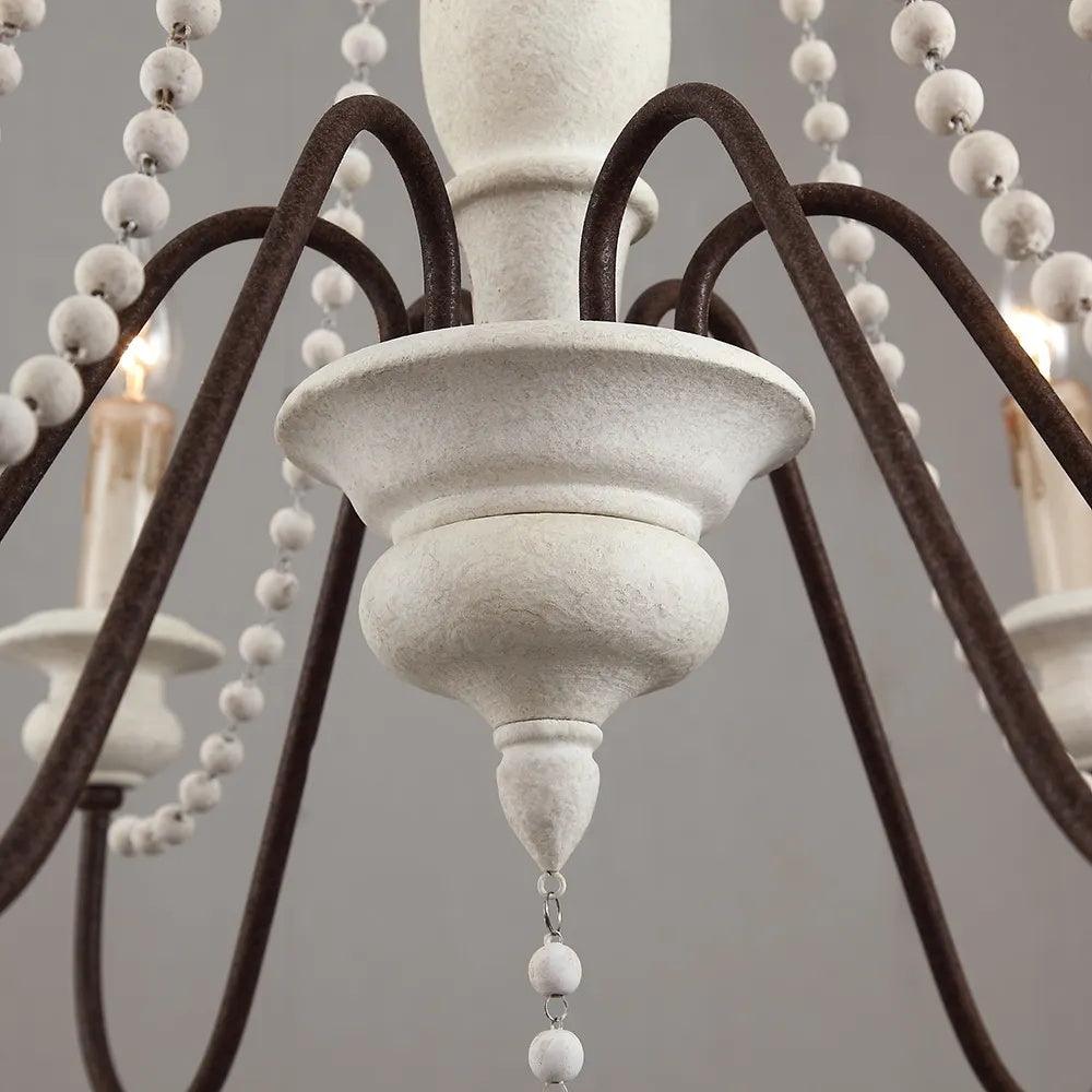 Komino Chandelier Candle Scroll Arm Rustic-Neutral Decor