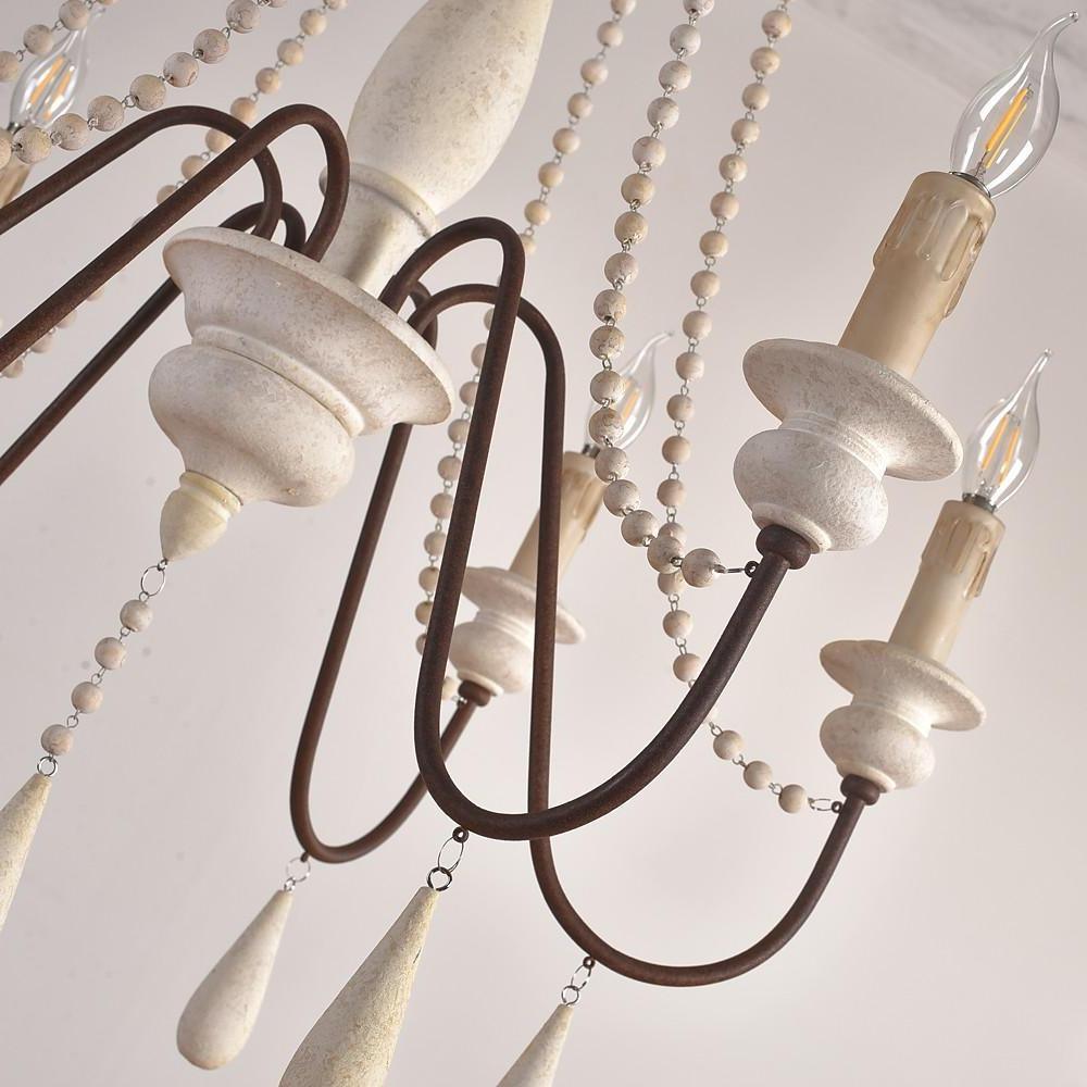 Komino Chandelier Candle Scroll Arm Rustic-Neutral Decor