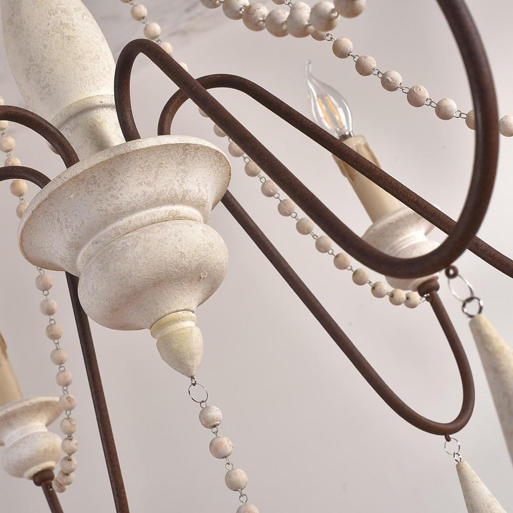 Komino Chandelier Candle Scroll Arm Rustic-Neutral Decor