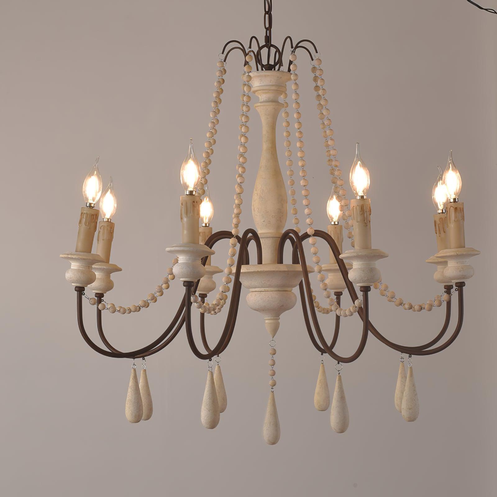 Komino Chandelier Candle Scroll Arm Rustic-Neutral Decor