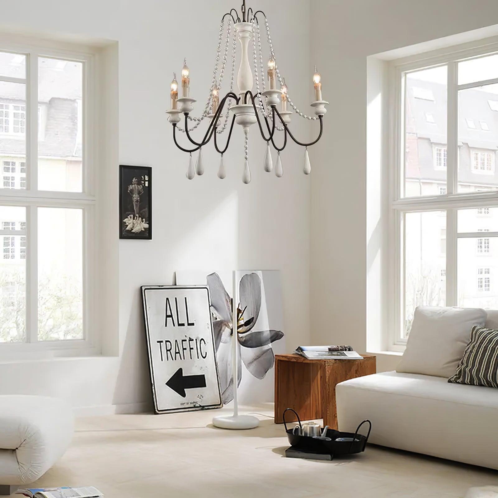 Komino Chandelier Candle Scroll Arm Rustic-Neutral Decor
