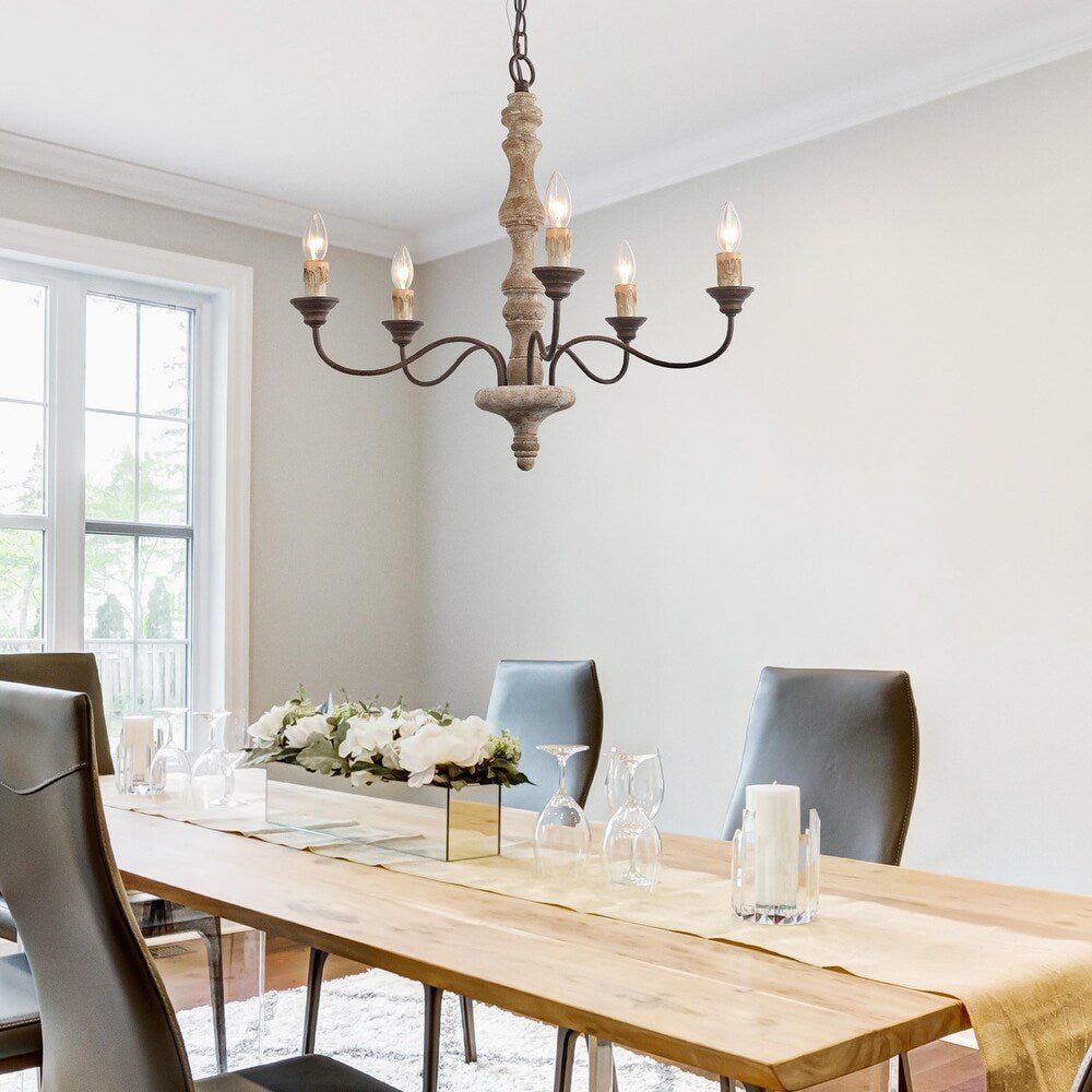 Aurora Chandelier Candlestick Farmhouse Rustic-Neutral Decor
