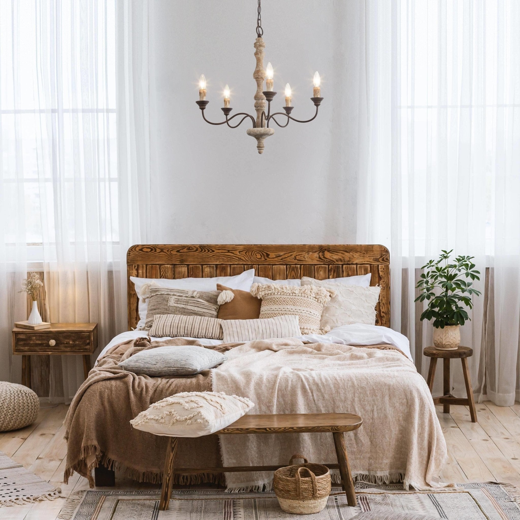 Aurora Chandelier Candlestick Farmhouse Rustic-Neutral Decor