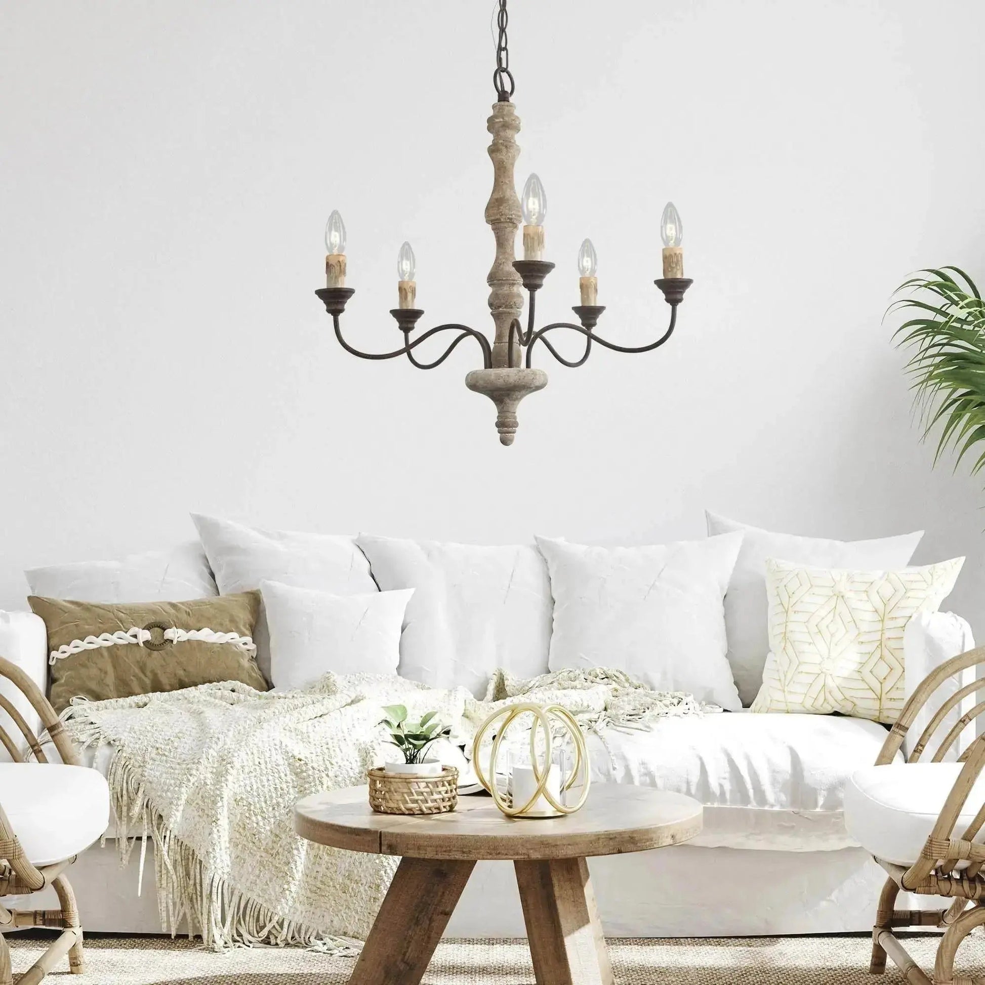 Aurora Chandelier Candlestick Farmhouse Rustic-Neutral Decor