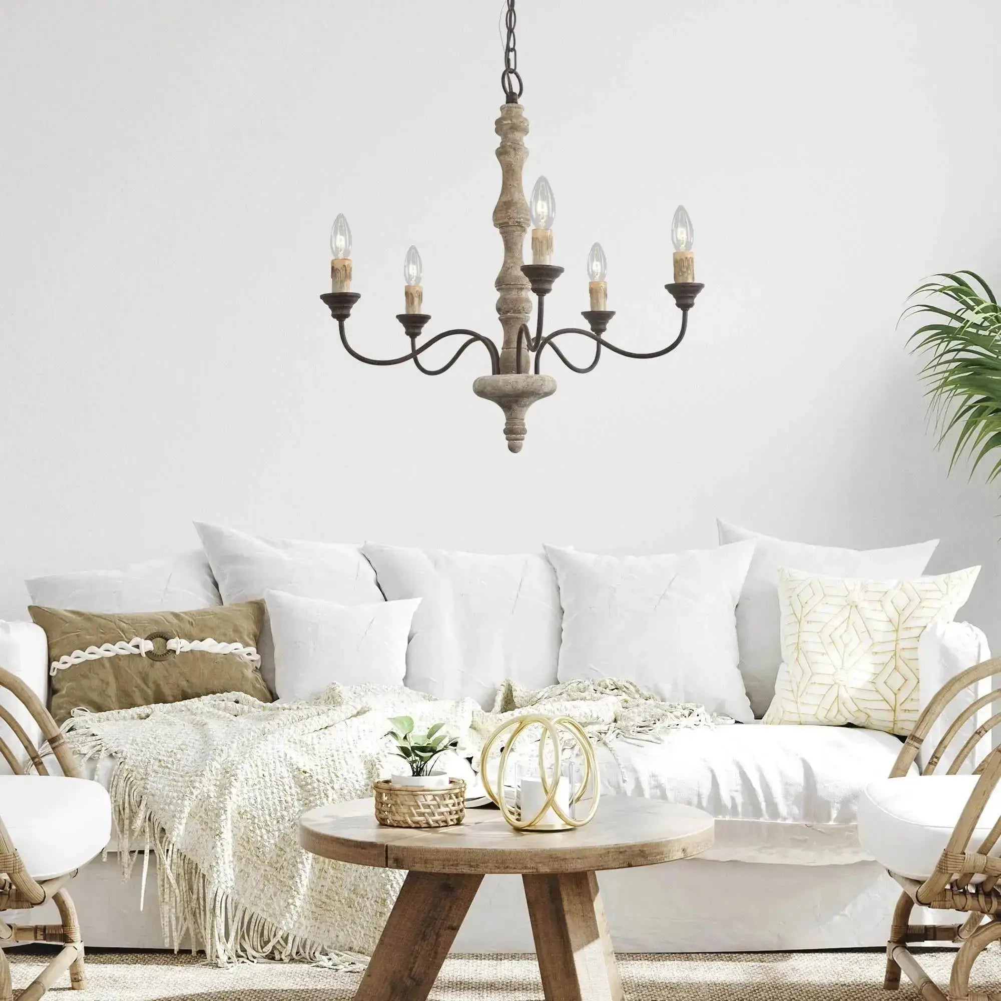 Aurora Chandelier Candlestick Farmhouse Rustic-Neutral Decor