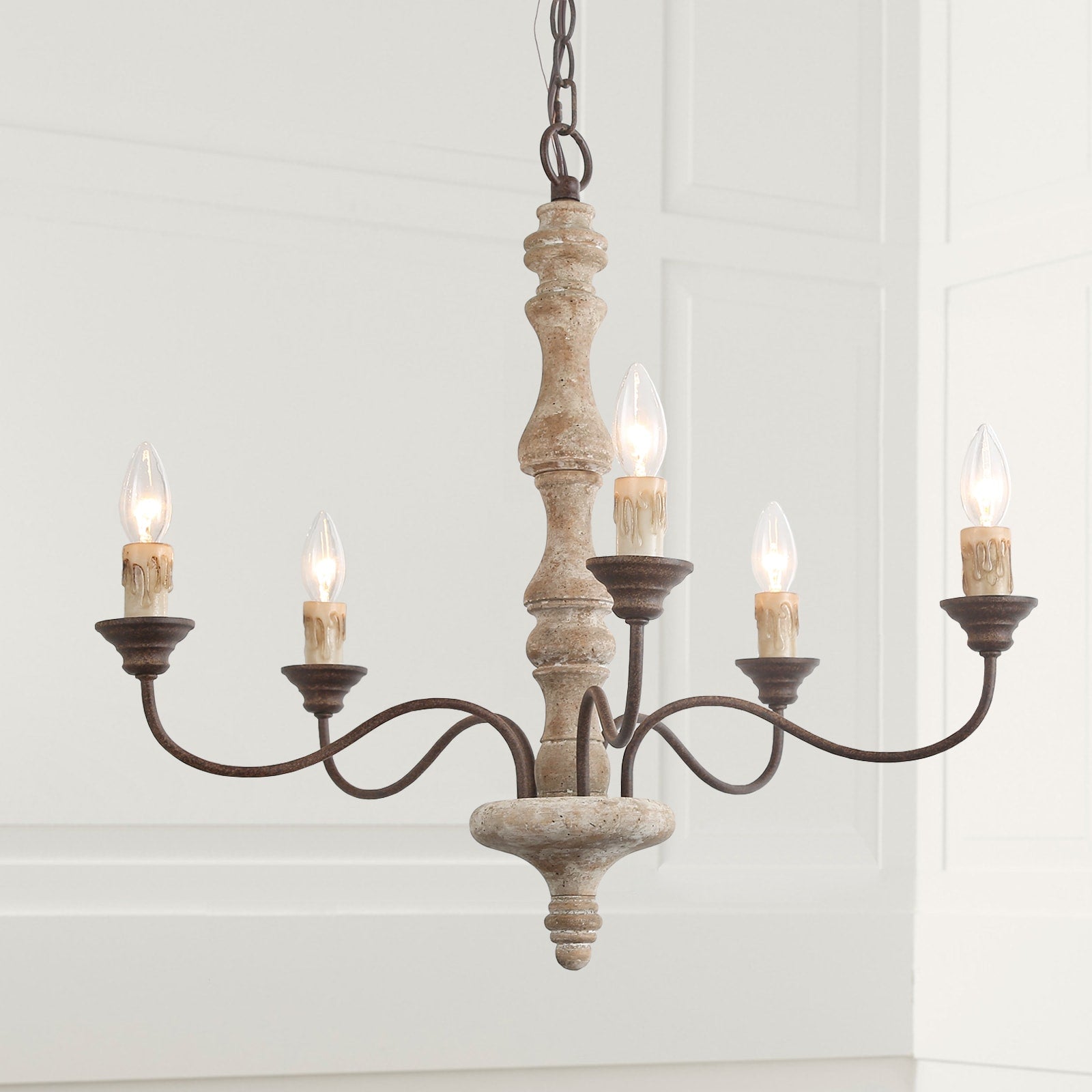 Aurora Chandelier Candlestick Farmhouse Rustic-Neutral Decor