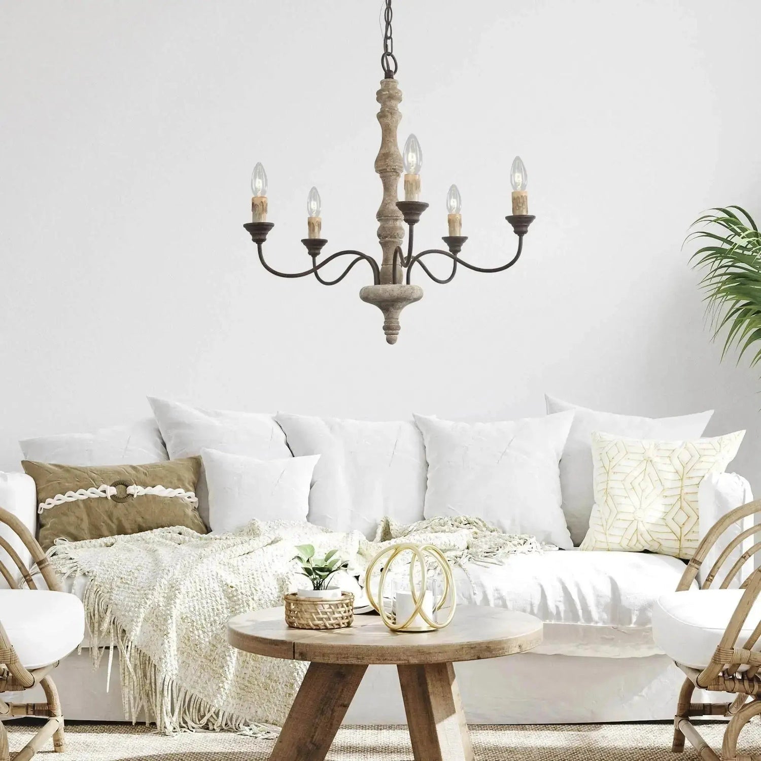 Aurora Chandelier Candlestick Farmhouse Rustic-Neutral Decor