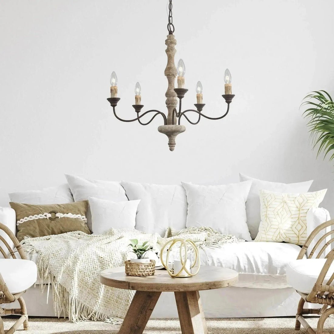 Aurora Chandelier Candlestick Farmhouse Rustic-Neutral Decor