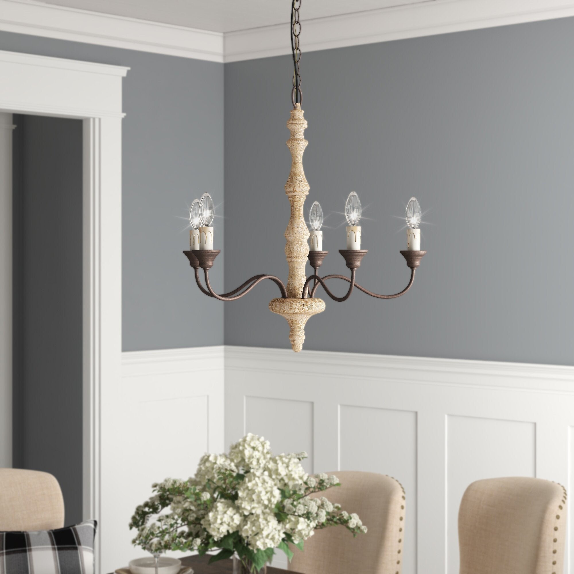 Aurora Chandelier Candlestick Farmhouse Rustic-Neutral Decor