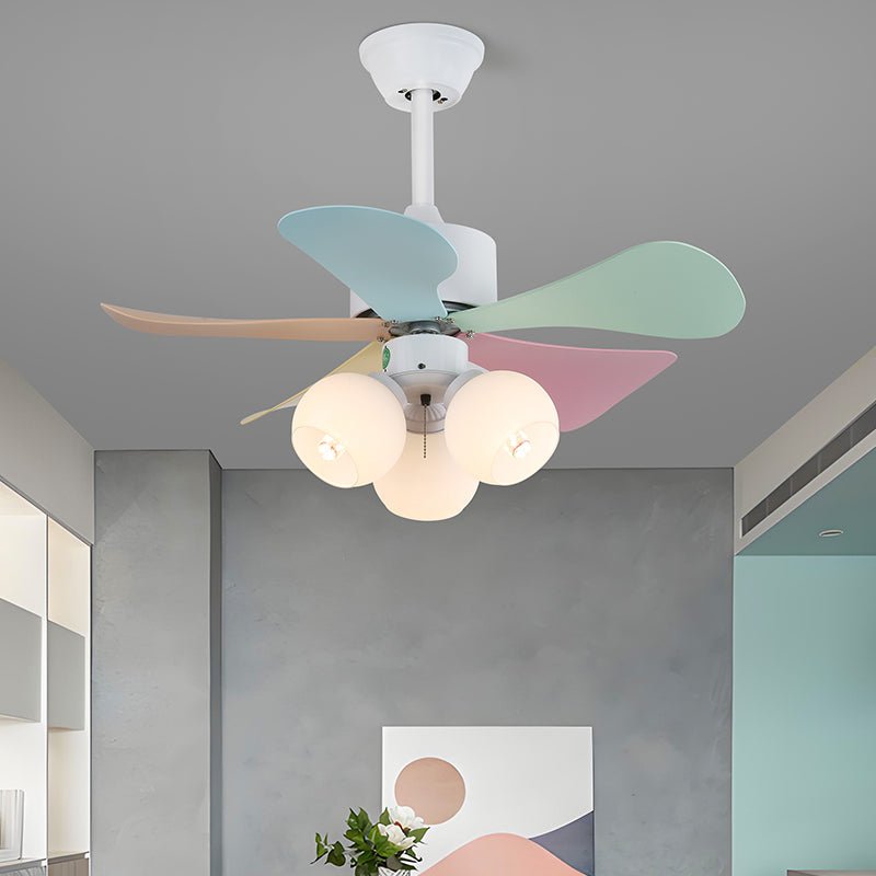 Liora Colorful Glass Ceiling Fan Light-Neutral Decor
