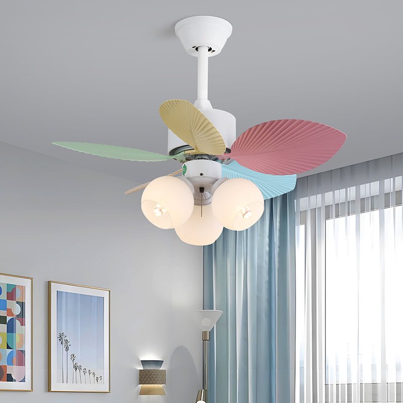 Liora Colorful Glass Ceiling Fan Light-Neutral Decor