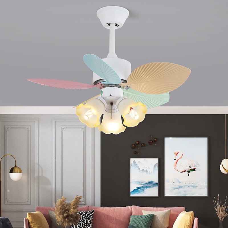 Liora Colorful Glass Ceiling Fan Light-Neutral Decor