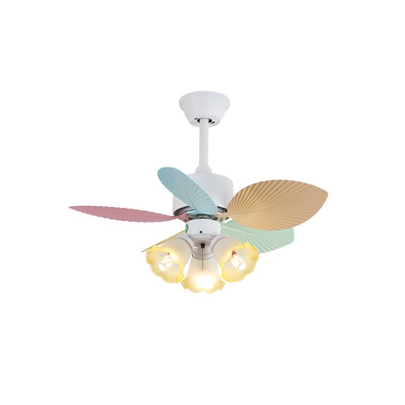Liora Colorful Glass Ceiling Fan Light-Neutral Decor