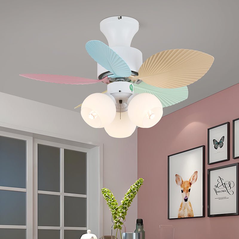 Liora Colorful Glass Ceiling Fan Light-Neutral Decor
