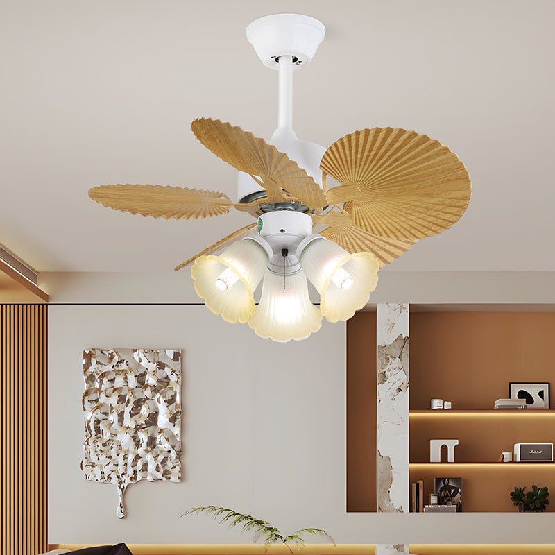 Liora Colorful Glass Ceiling Fan Light-Neutral Decor