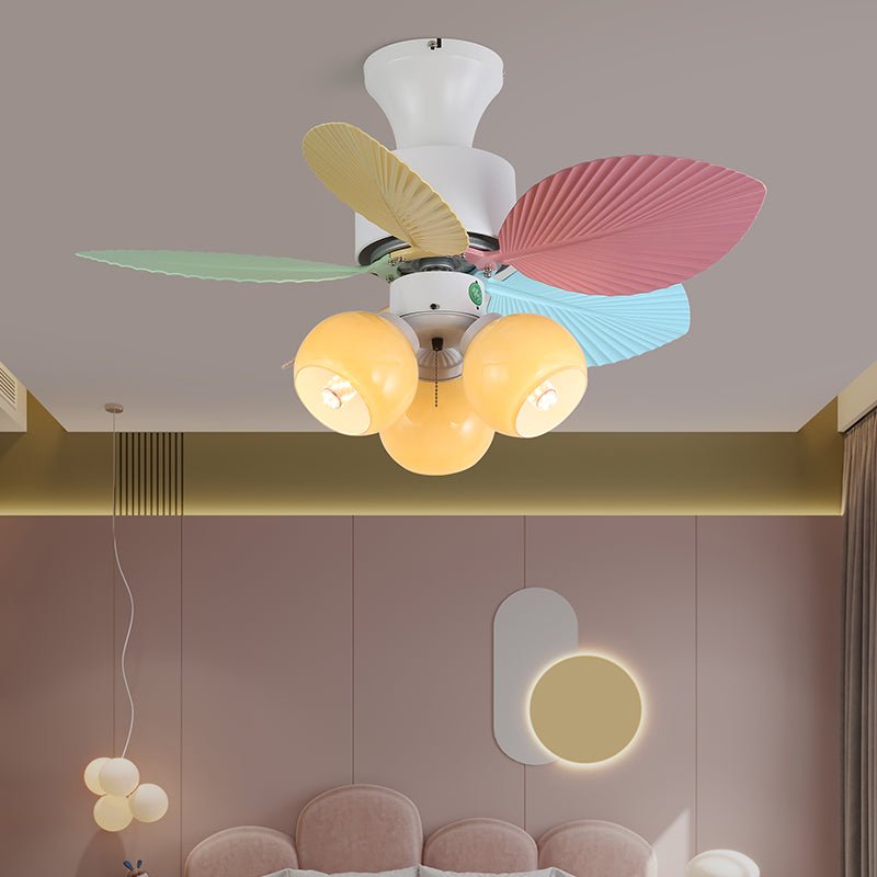 Liora Colorful Glass Ceiling Fan Light-Neutral Decor