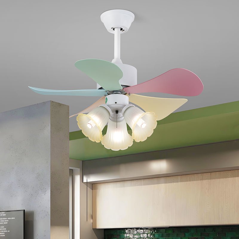 Liora Colorful Glass Ceiling Fan Light-Neutral Decor