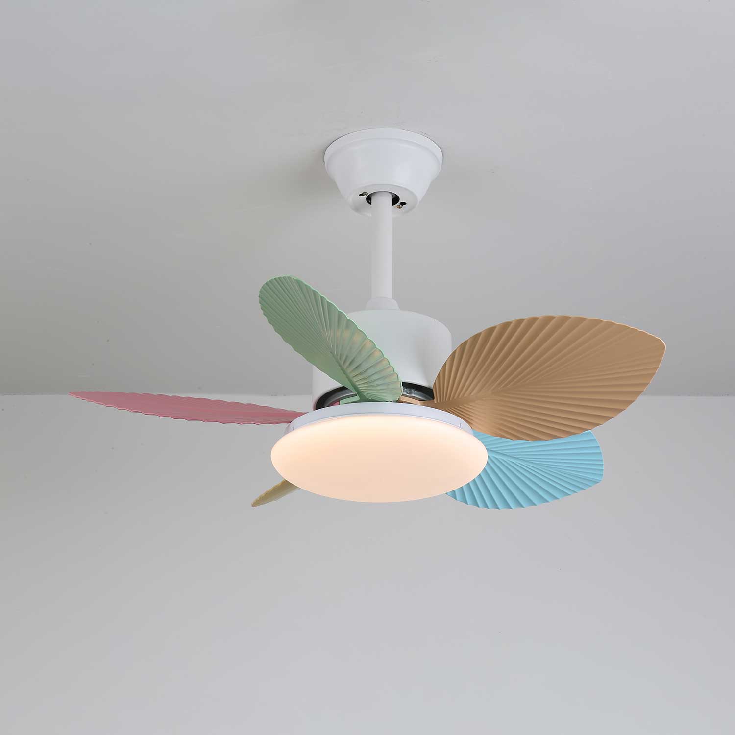 Liora Colorful Glass Ceiling Fan Light-Neutral Decor