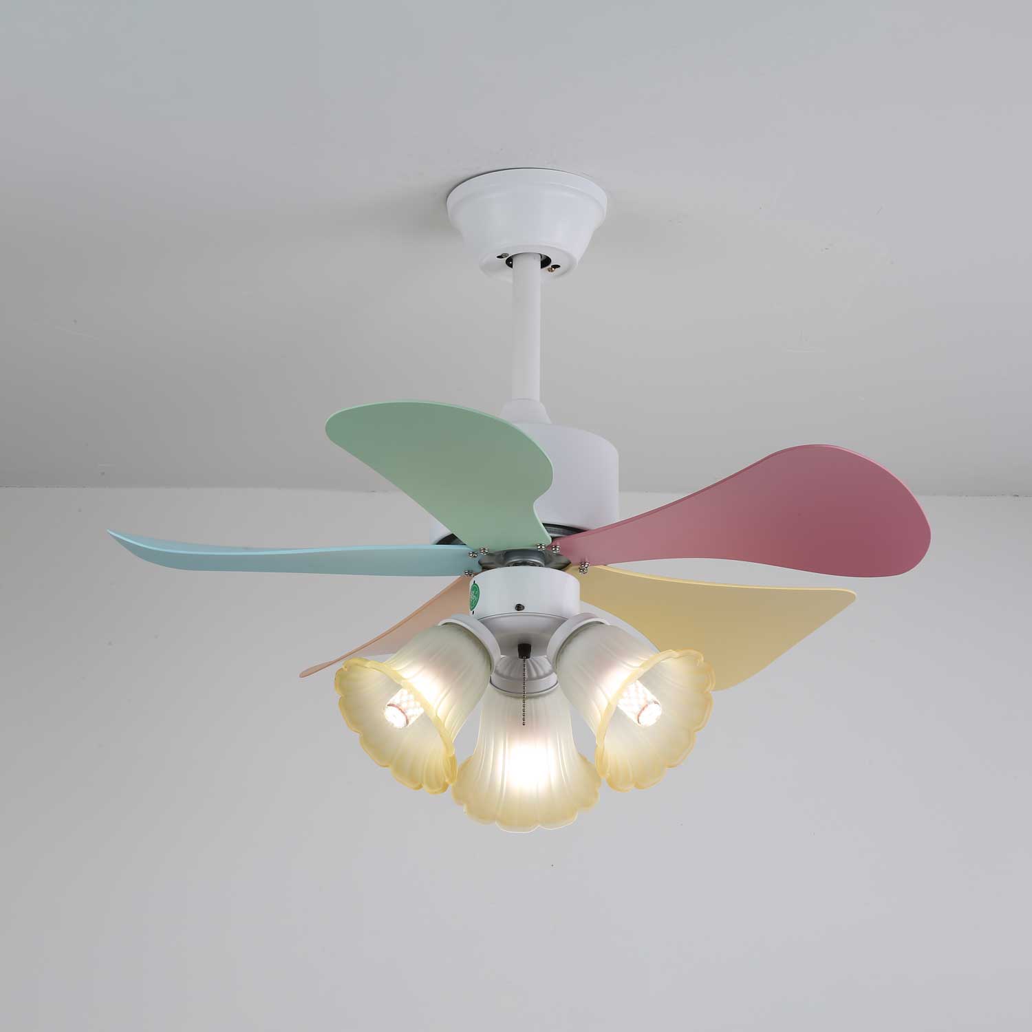 Liora Colorful Glass Ceiling Fan Light-Neutral Decor