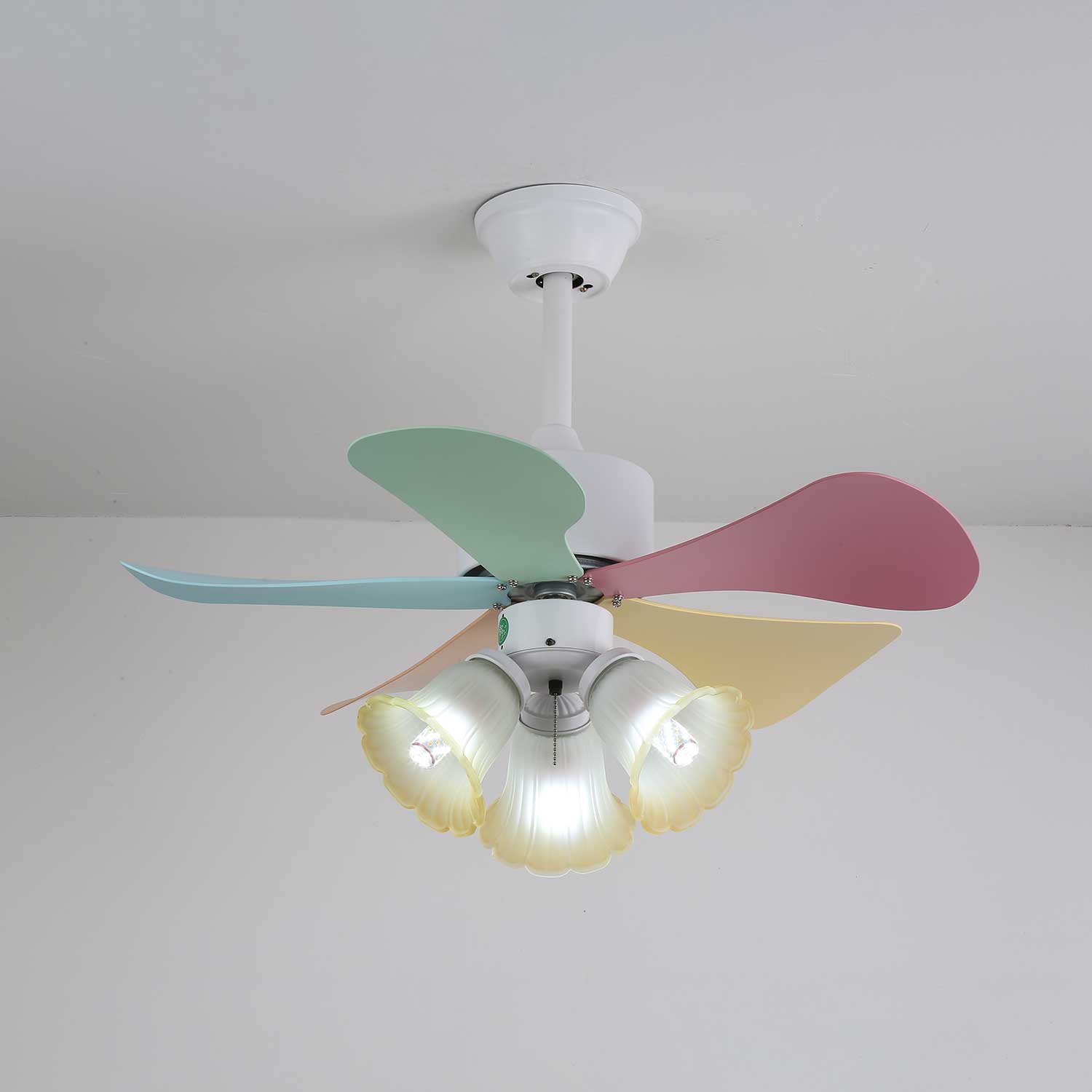 Liora Colorful Glass Ceiling Fan Light-Neutral Decor