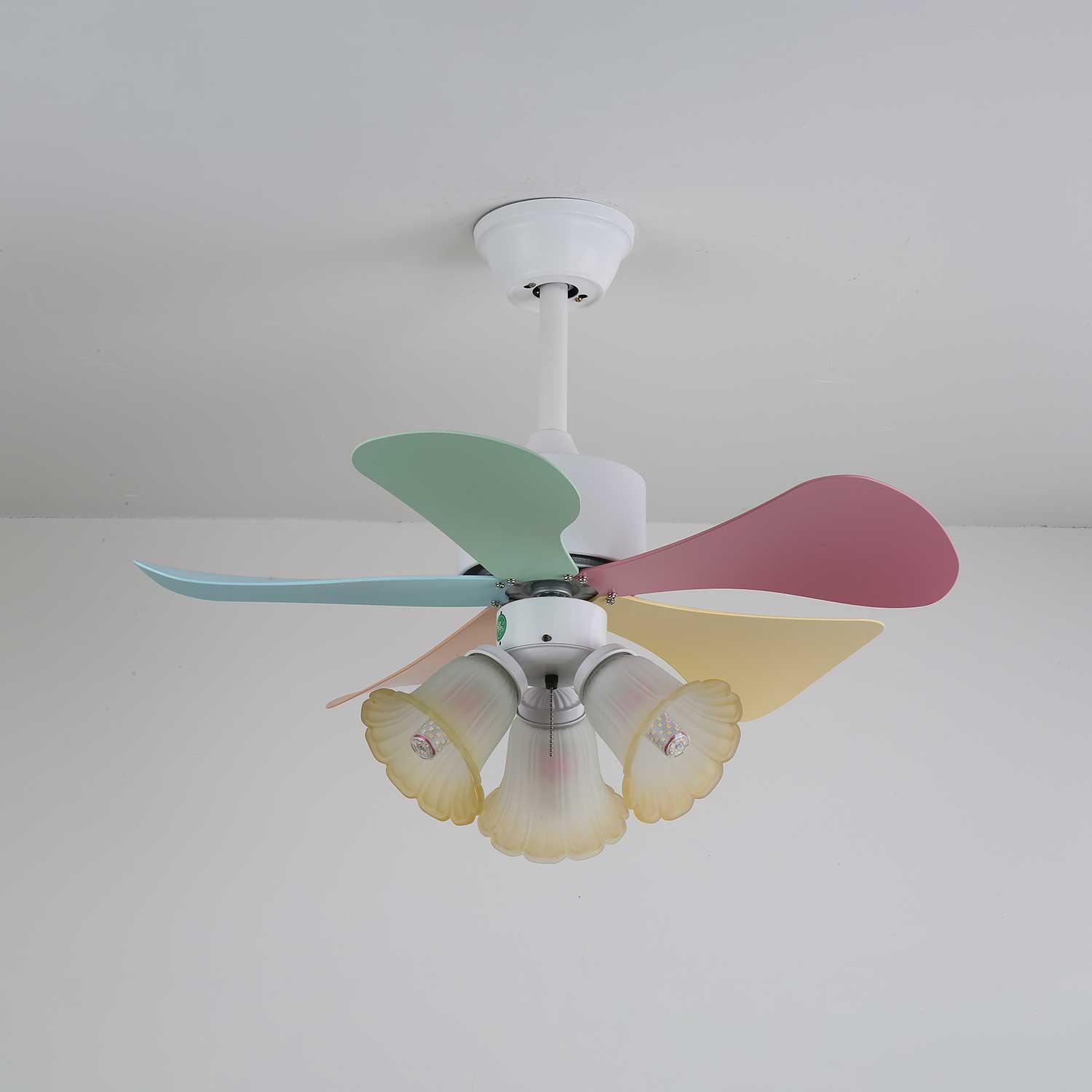 Liora Colorful Glass Ceiling Fan Light-Neutral Decor
