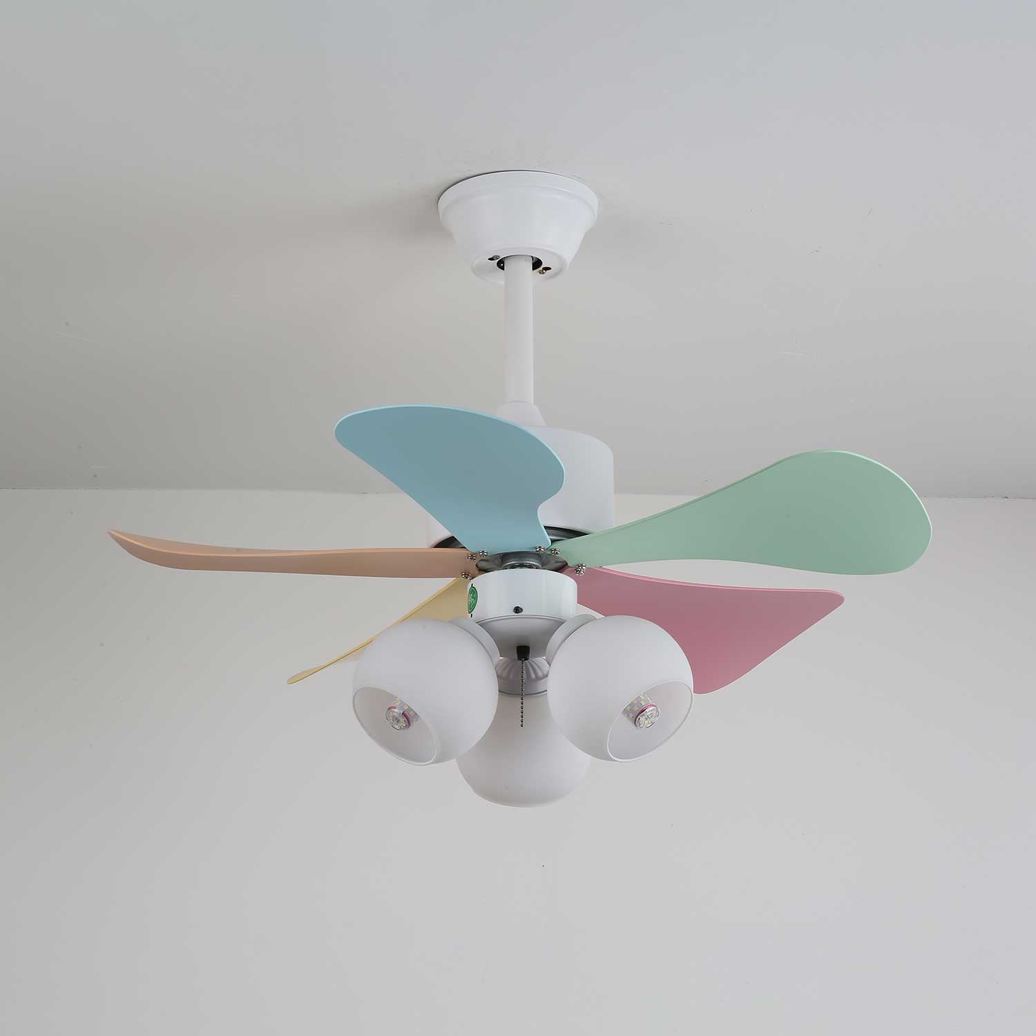 Liora Colorful Glass Ceiling Fan Light-Neutral Decor