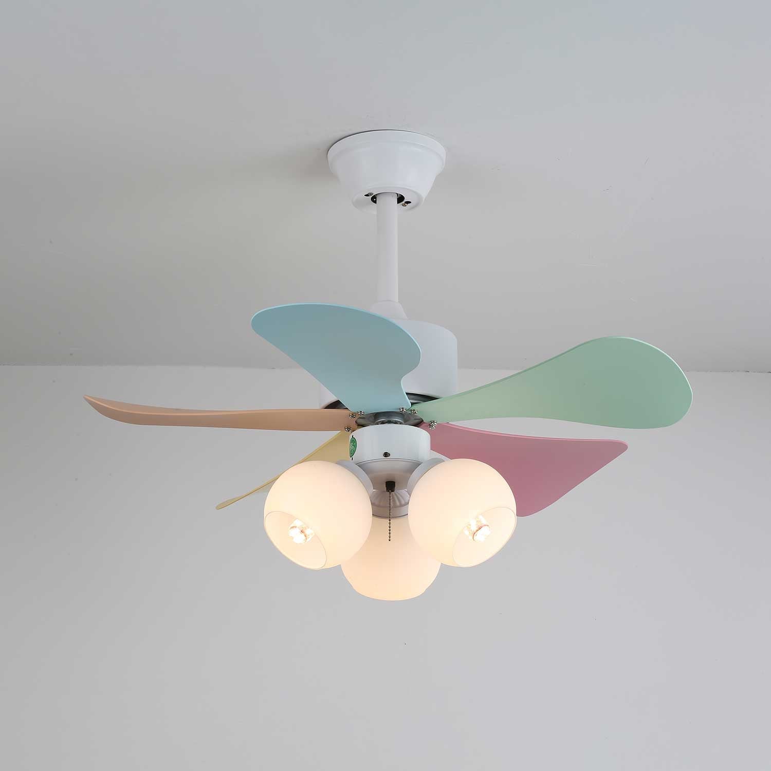 Liora Colorful Glass Ceiling Fan Light-Neutral Decor