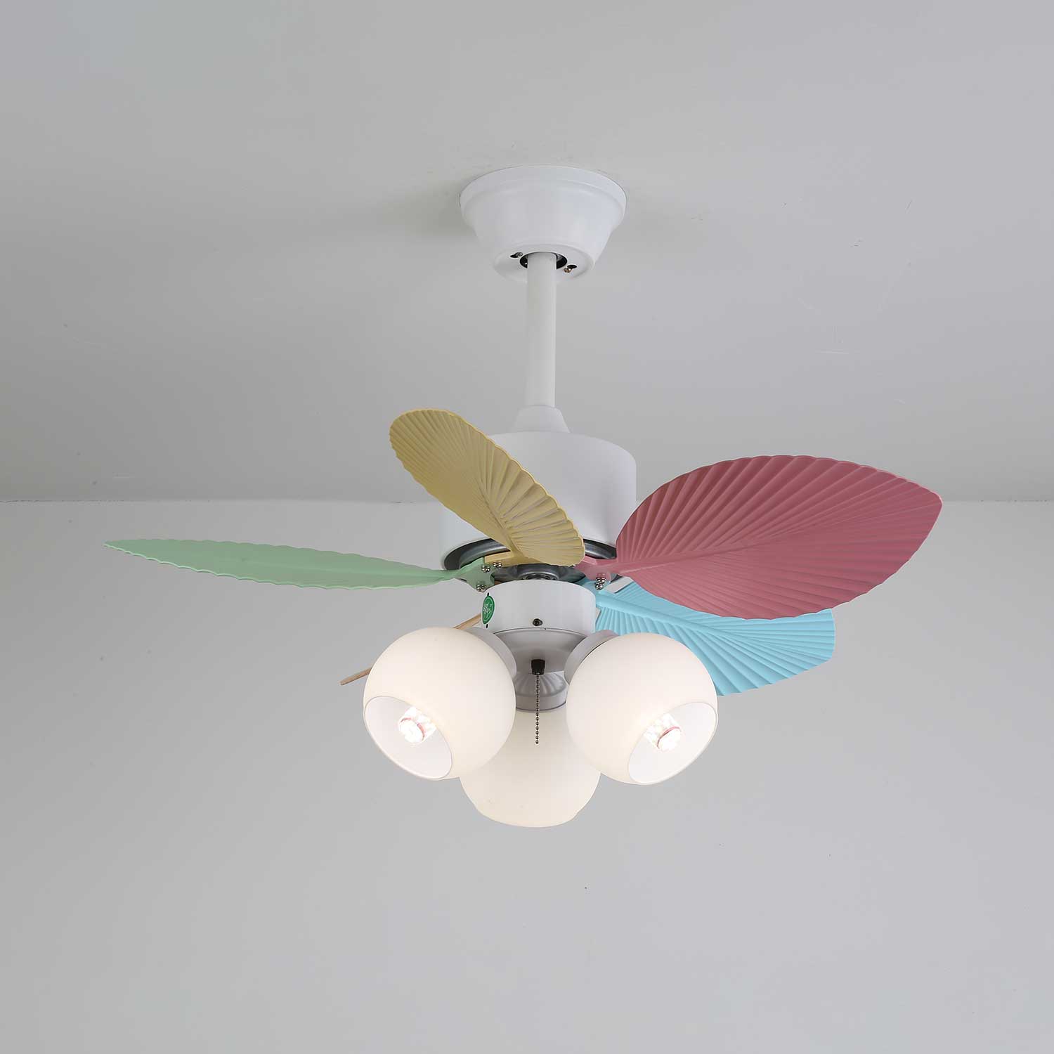 Liora Colorful Glass Ceiling Fan Light-Neutral Decor