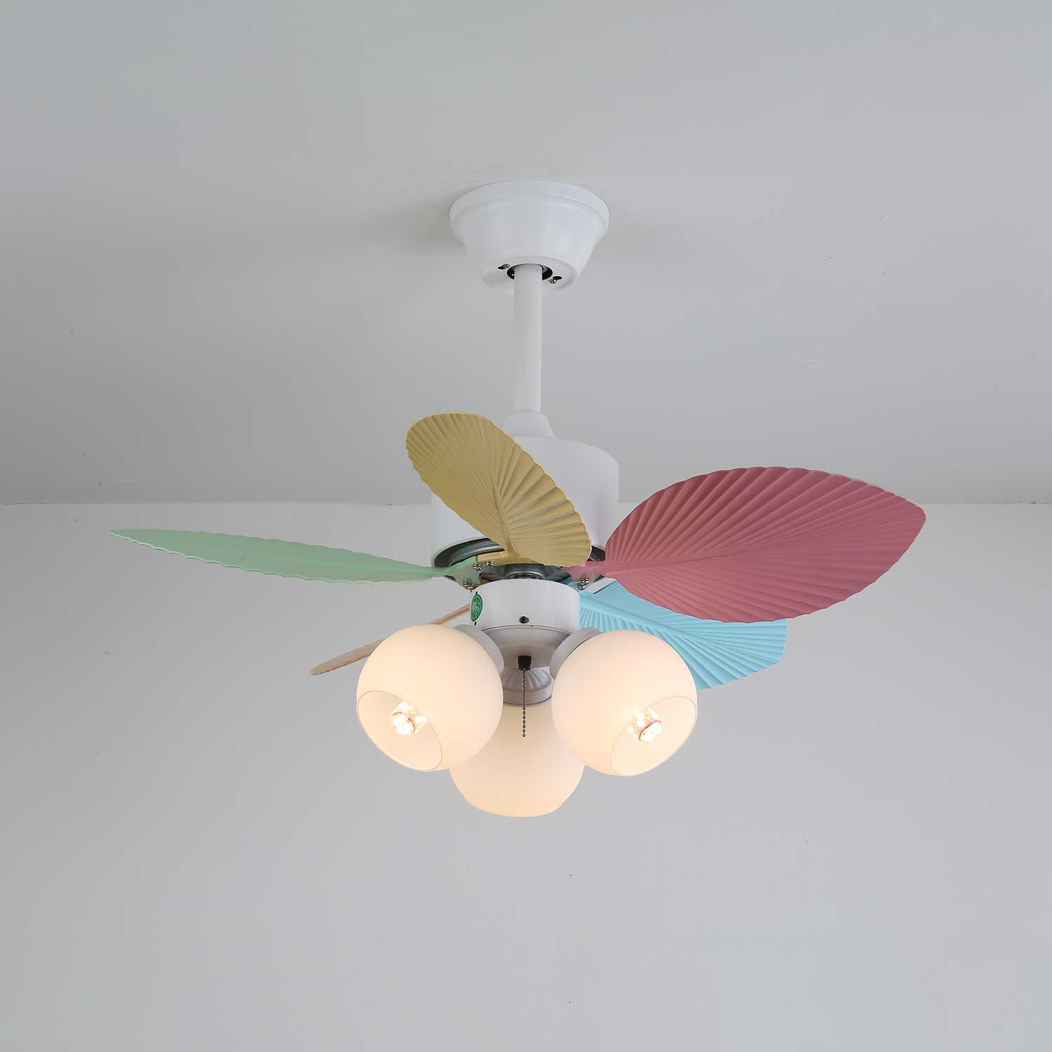 Liora Colorful Glass Ceiling Fan Light-Neutral Decor