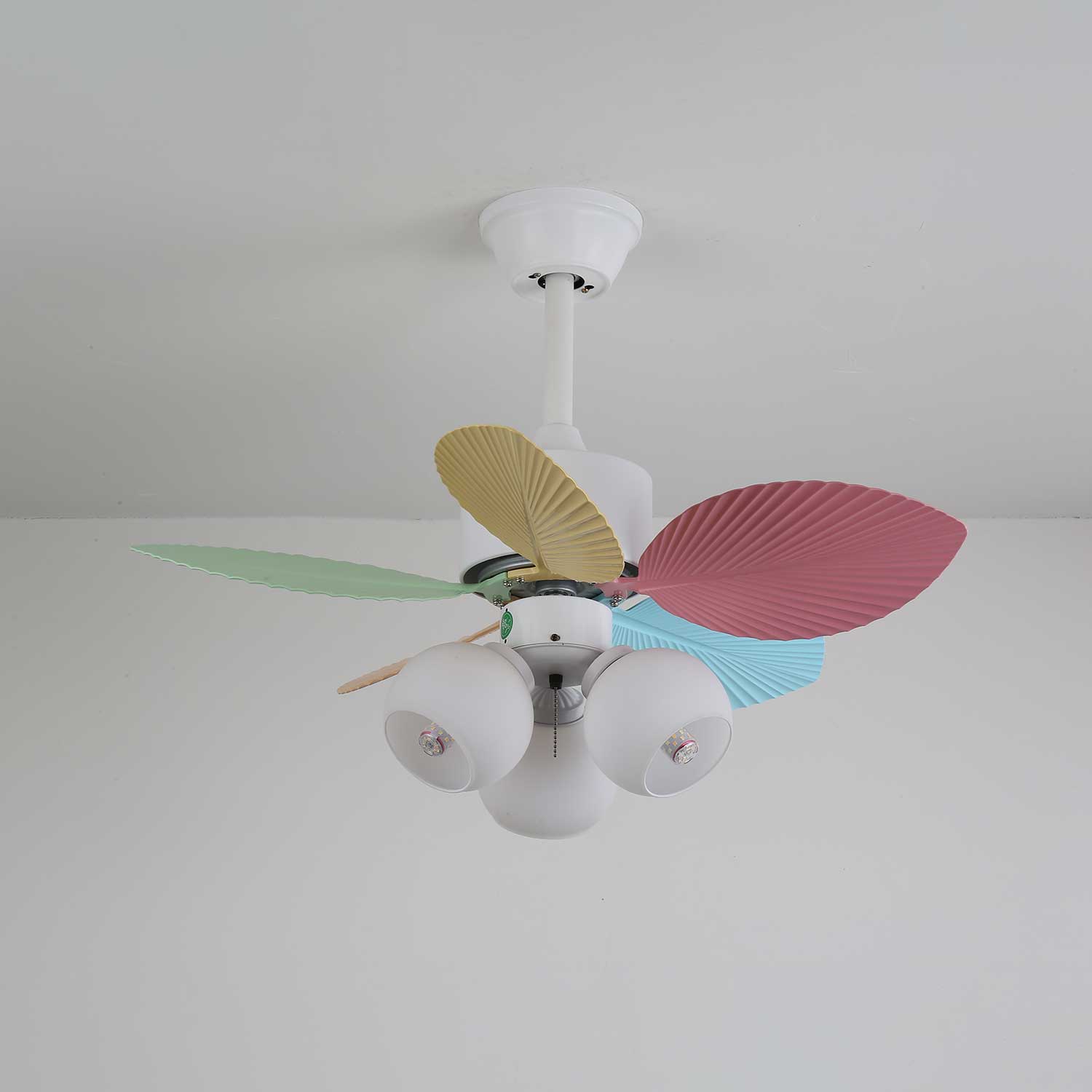 Liora Colorful Glass Ceiling Fan Light-Neutral Decor