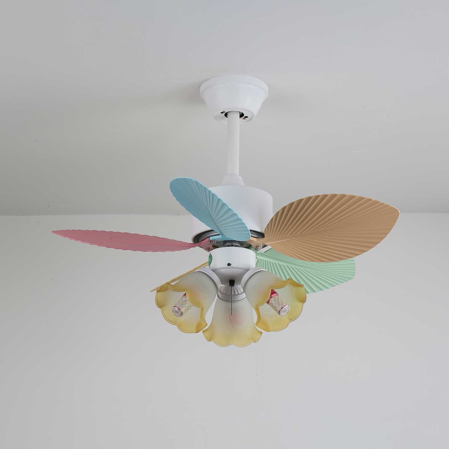 Liora Colorful Glass Ceiling Fan Light-Neutral Decor