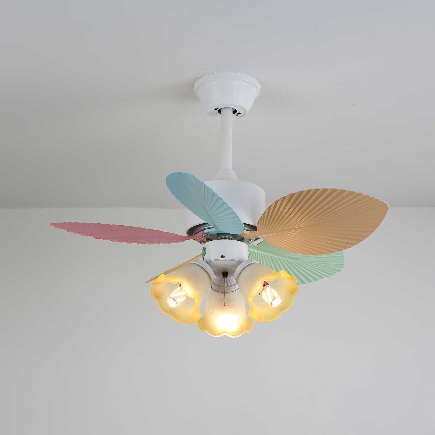 Liora Colorful Glass Ceiling Fan Light-Neutral Decor